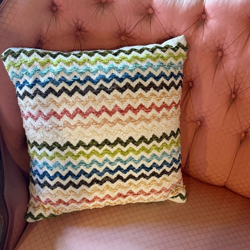 Decorative Rainbow Chevron Throw Pillow